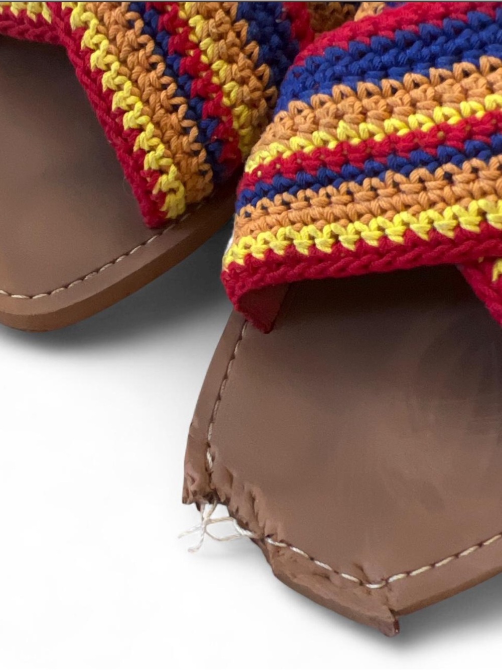 Chloé Blue/Yellow/Red Stitched Sandals. - Picture 5 of 8